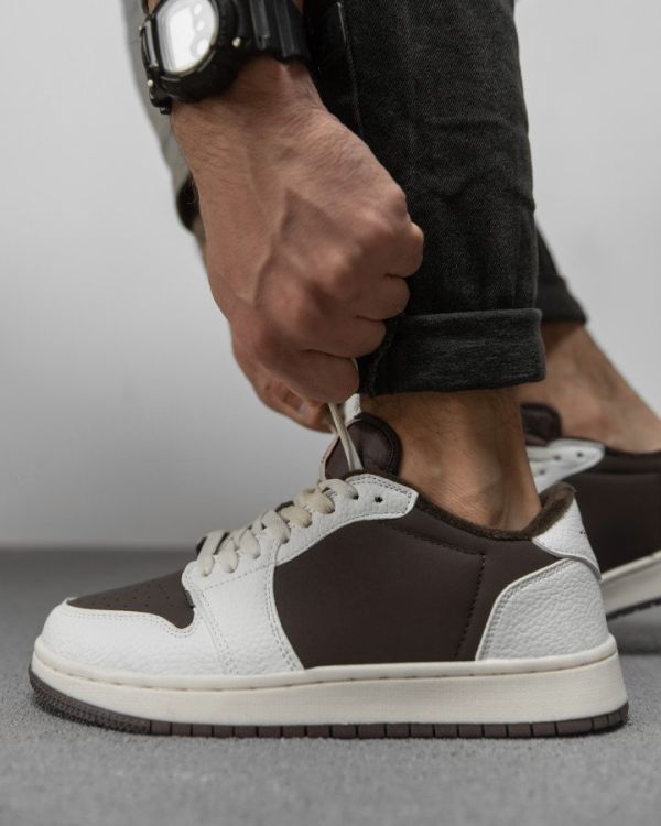 Мужские кроссовки dunk brown  /white  ТР6262