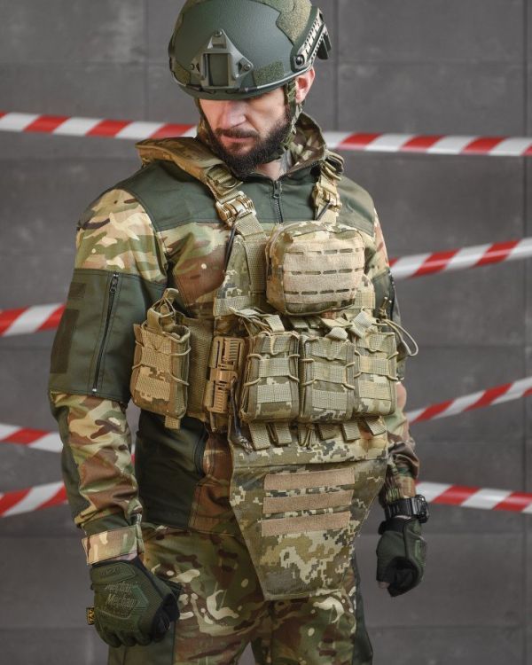 плитоноска 4 быстрых сброса Cordura пиксель НП5128