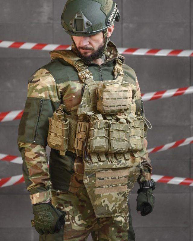 плитоноска 4 швидких скидання Cordura піксель НП5128