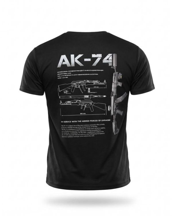 Тактическая футболка SELION  АК-74 black РН2540