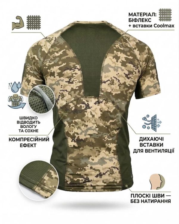 Компрессионная потоотводящая футболка elit force SSO пиксель ОЛ7259