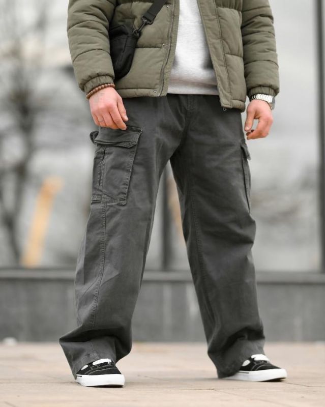 Карго штани Oversize сірі ВТ5308