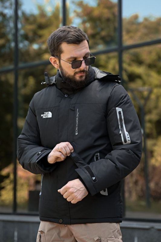 Мужская куртка The North Face black  с подкладкой OMNI-HEAT ПП7850