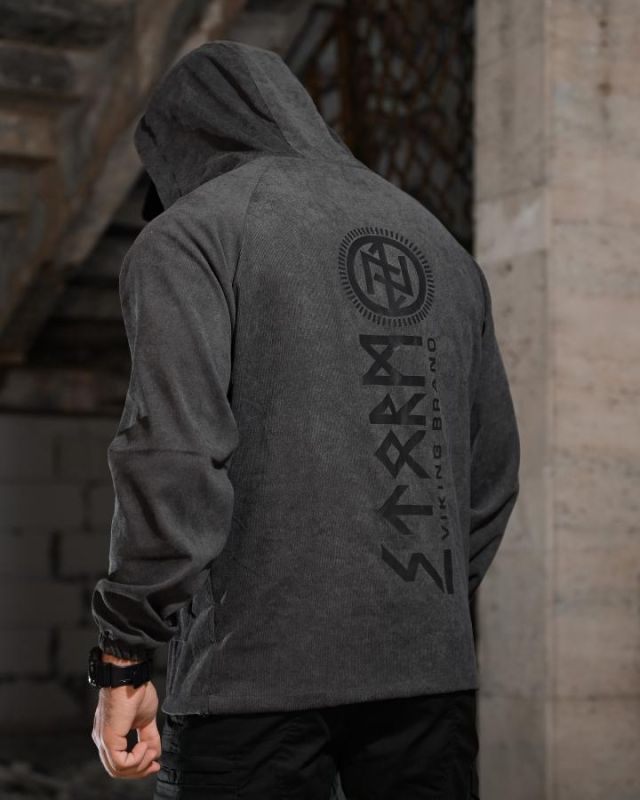 Олімпійка в стилі мілітарі BORN OF WAR Руни grey ВМ3641