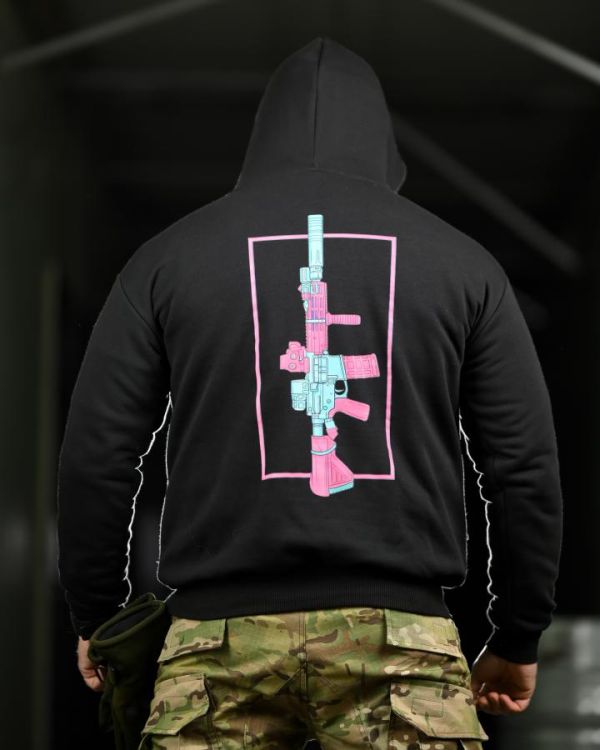 Милитари худи CROP худи color black ПП7876