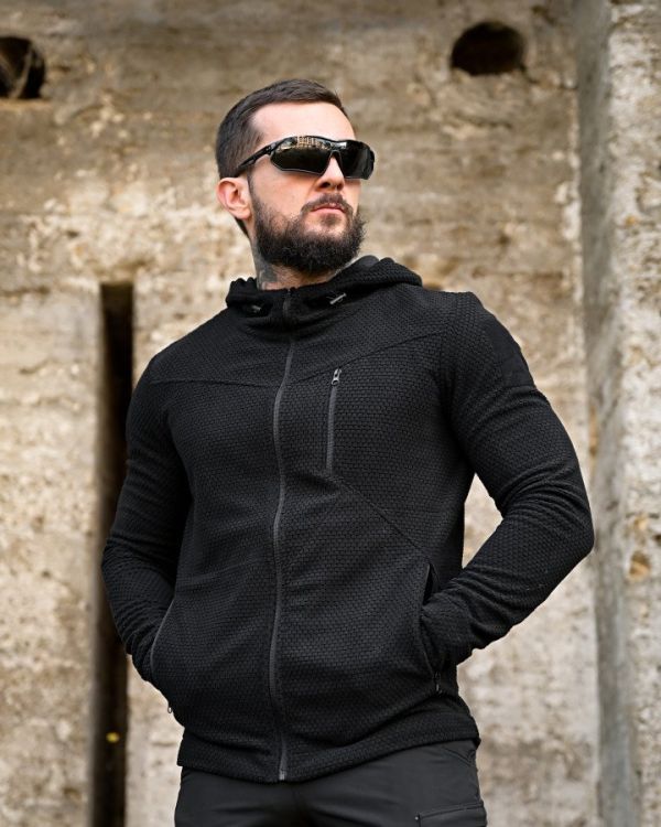 Тактическая флисовка  honeycomb black  ВТ0443