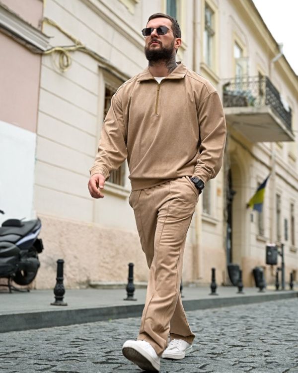 мужской спортивный костюм бежевый Background ДЛ6443