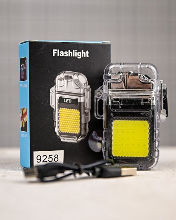 Электроимпульсная зажигалка 9258 USB с фонариком iC227к ПП8037