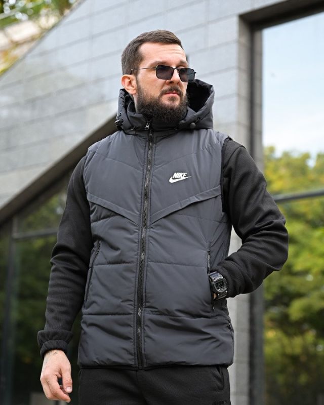 Мужская жилетка Nk  grey  4   ПП8014
