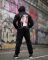 Зимний милитари костюм на флисе Girl black ВТ6886