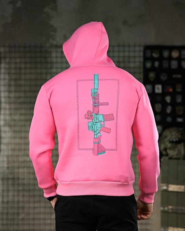 Милитари худи на флисе GENESIS M14 pink ПП8068