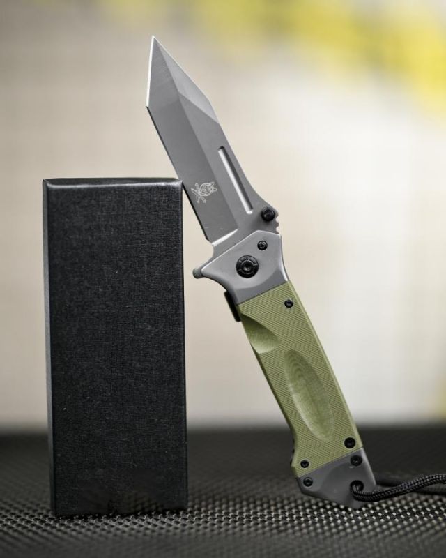 Нож складной инерционный Browning Tanto флиппер, масло G10+сталь, стеклобой, шнур ТР6764