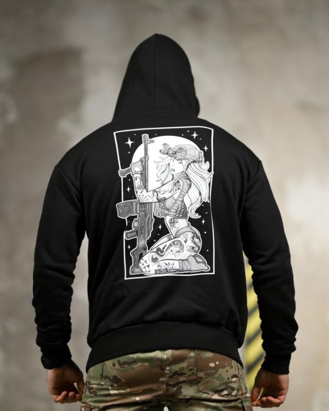 Милитари худи CROP black   ТР6750