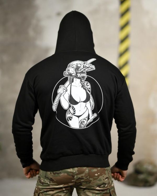 Милитари худи CROP black  ТР6748
