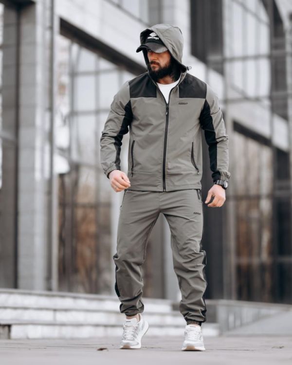 Мужской спортивный костюм APACHI black/haki ТР6789