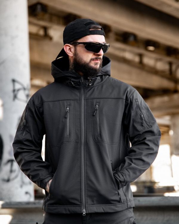 Городская тактическая куртка MAXIMUS софтшел darck grey ПП7988