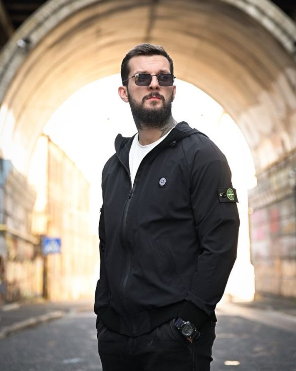Городская Ветровка Stone island карман  black 4 ДЛ7035