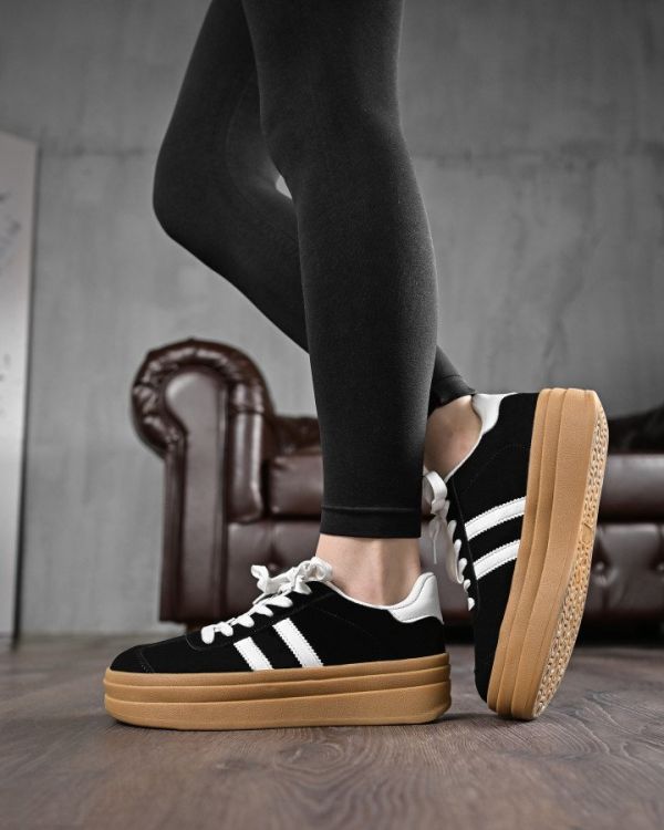 Женские кроссовки crosti black /white НП4535