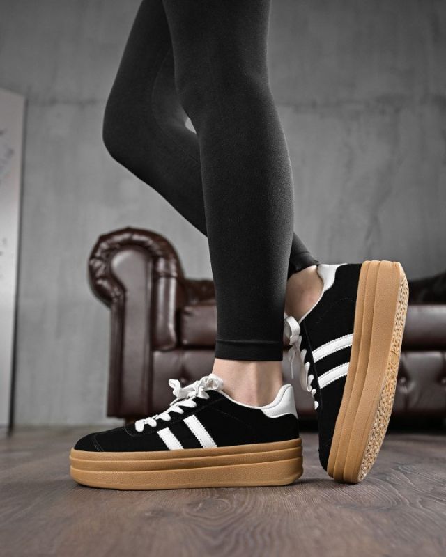 Женские кроссовки crosti black /white НП4535