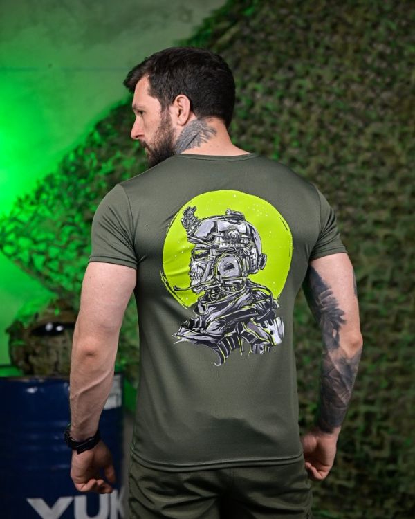 Тактическая потоотводящая футболка Soldier oliva ПП7618