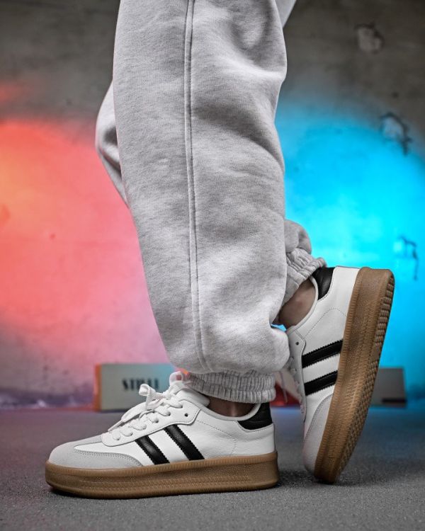 Женские кроссовки samba white/brown НП4934