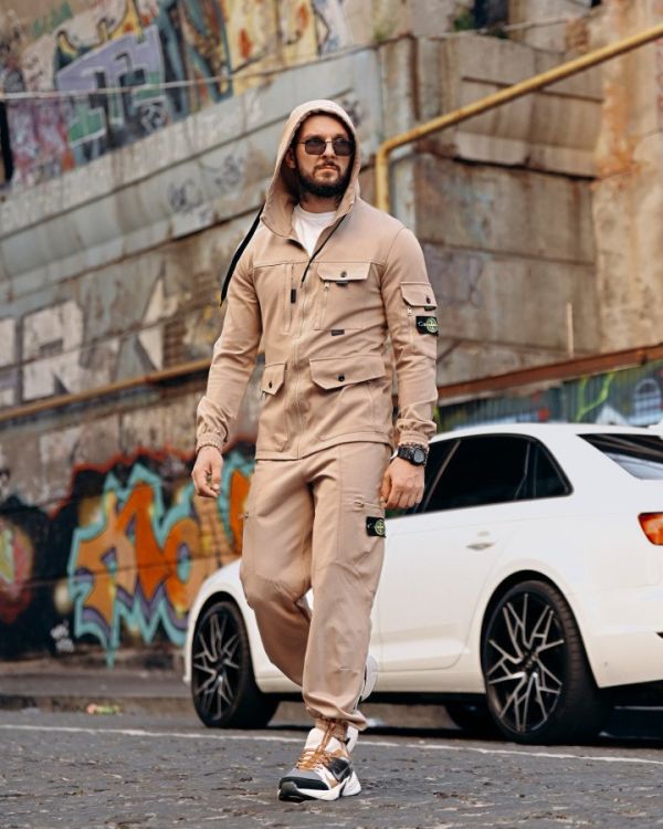 Спортивный Костюм Stone Island  беж  4 ДЛ6301