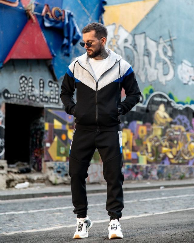 Мужской спортивный костюм FRUKT grey/black ПП7926