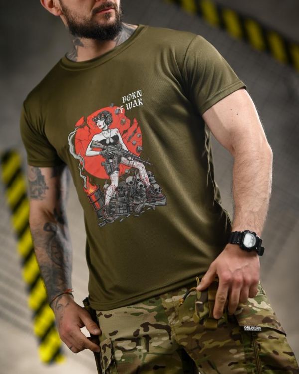Тактическая футболка Born of war oliva  ВТ4721