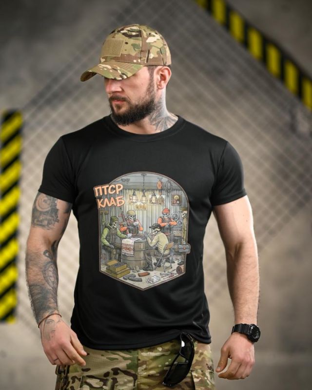 Тактическая футболка BORN OF WAR ПТСР клаб black ВТ4726