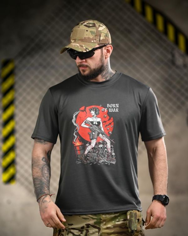 Тактична футболка Born of war grey ВТ4731