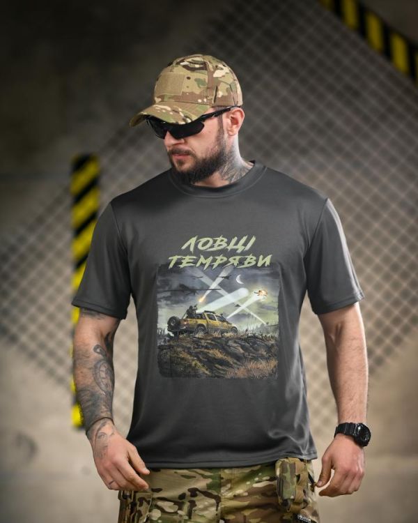 Тактическая футболка BORN OF WAR Ловці темряви grey ВТ4733