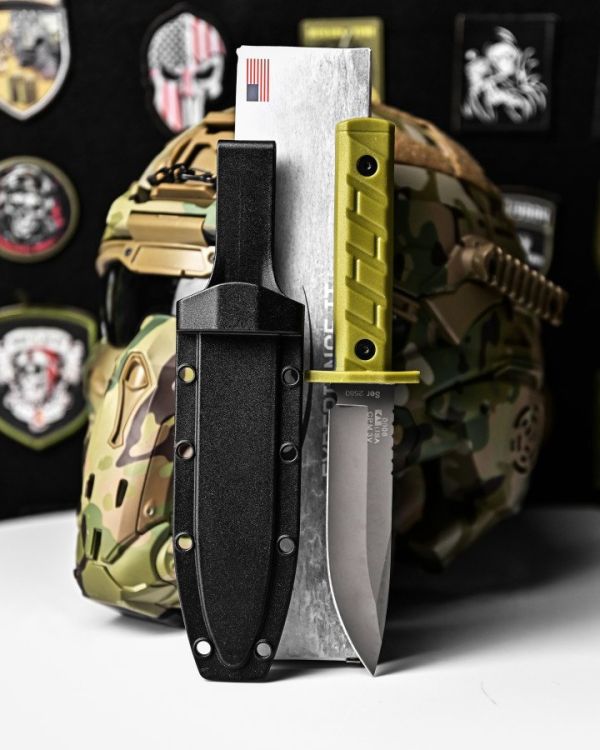 Ніж з фіксованим лезом для полювання CPM 3V олива ДЛ7005