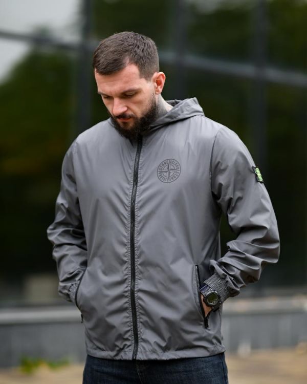 Ветровка карман Stone island grey 4 ПП8001