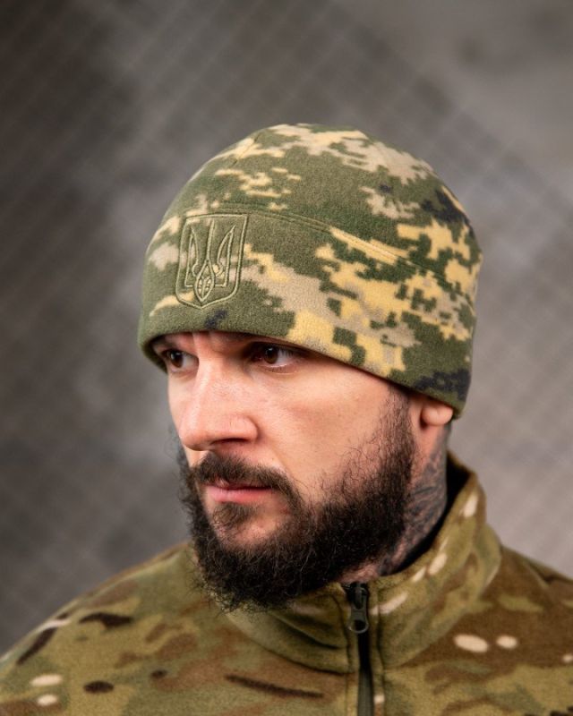 флисовая шапка Герб пиксель ВТ7660