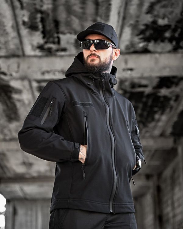 Тактична куртка softshell masad чорна