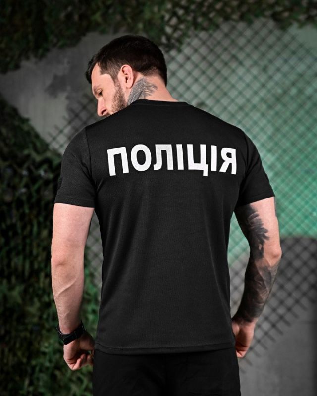 Футболка поліція black ВТ6013