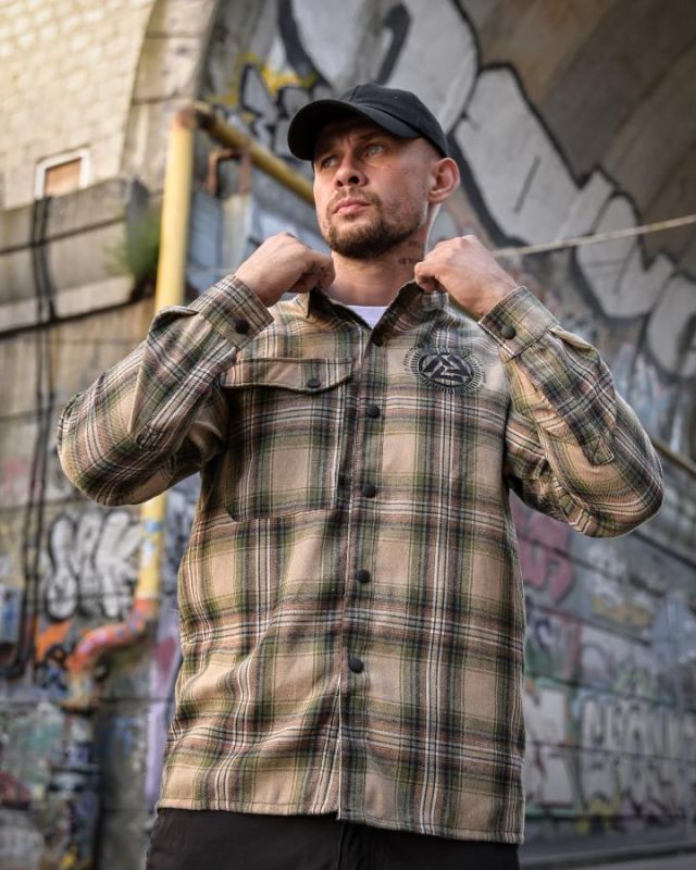 Рубашка в стилі мілітарі BORN OF WAR Viking green РН4830