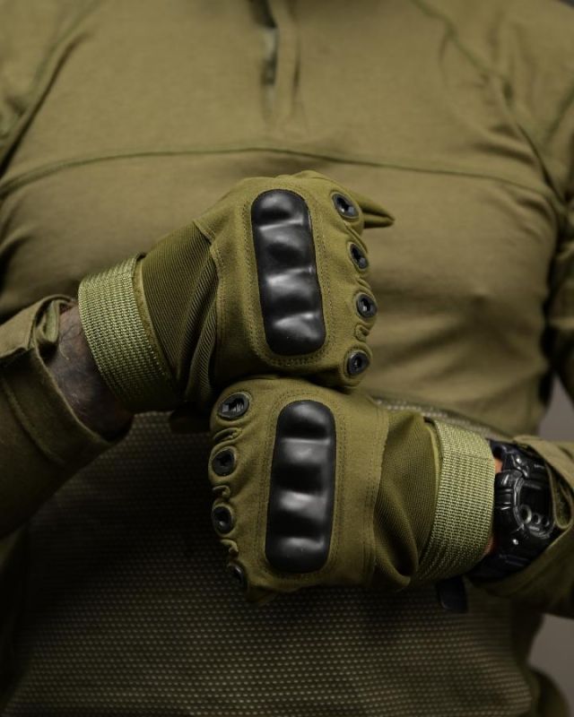 Тактичні утеплені рукавички Full Finger Olive олива ВТ4745