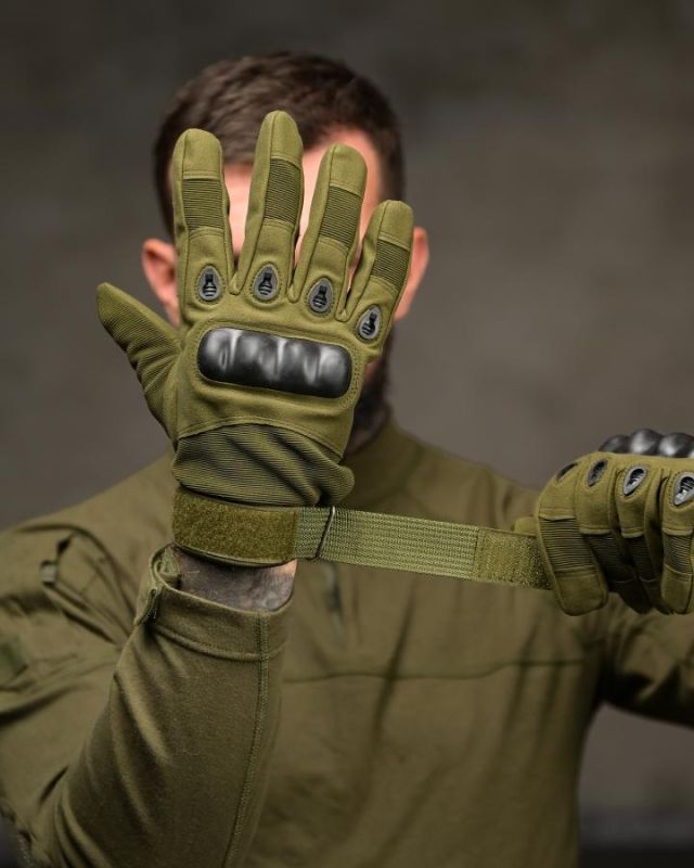 Тактичні утеплені рукавички Full Finger Olive олива ВТ4745