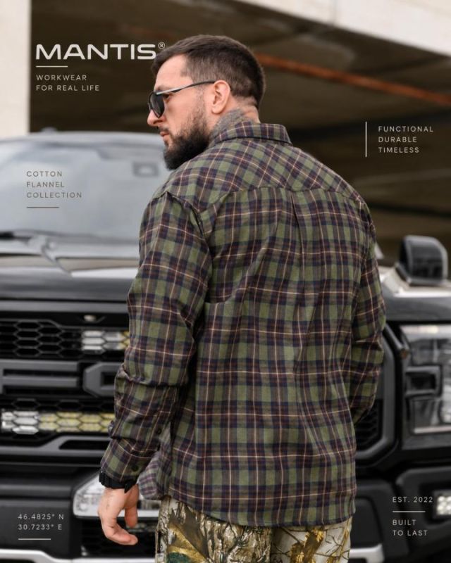 Рубашка оверсайз MANTIS® WORKMAN SHIRT-Forest Plaid