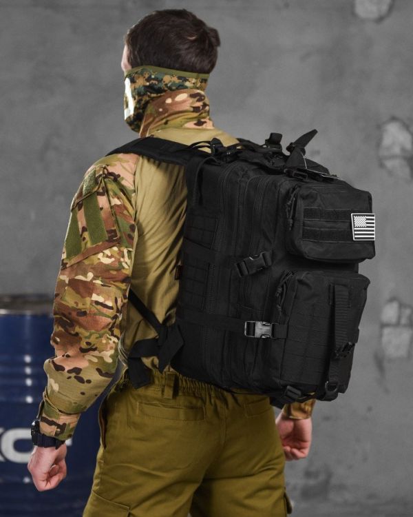 Рюкзак тактический   45л 800D Silver Knight USA  black  ВТ6387