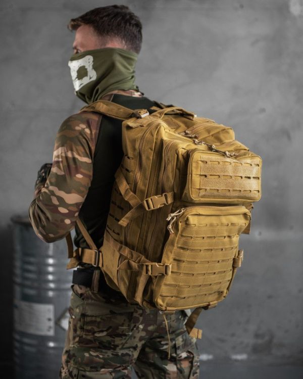 РЮКЗАК ТАКТИЧНИЙ 2Е, 45Л, LASER CUT cayot НШ6325