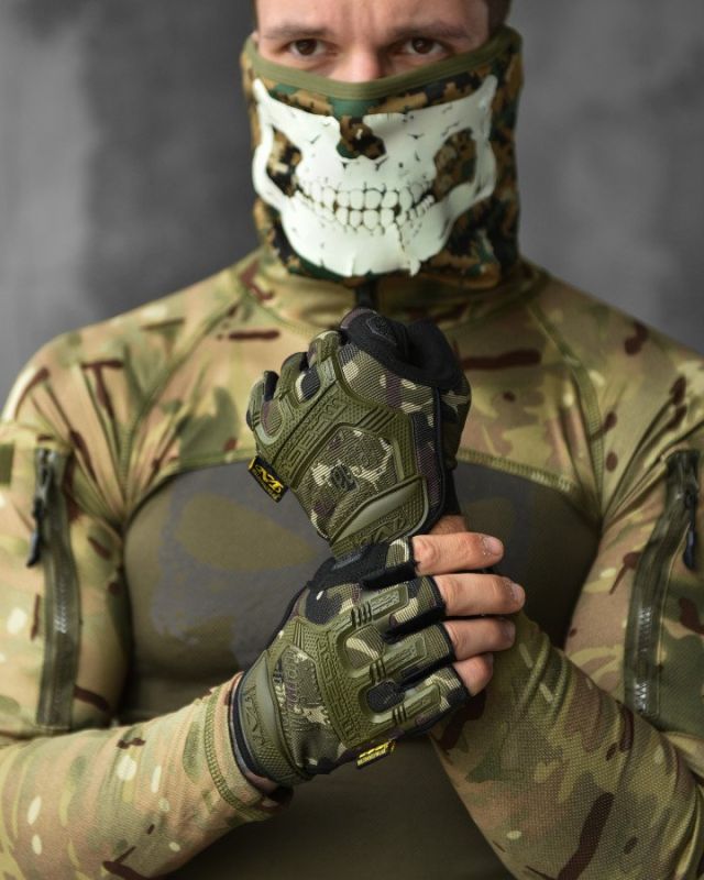 ПЕРЧАТКИ ТАКТИЧЕСКИЕ MECHANIX M-PACT® FINGERLESS OLIVA GLOVES  ВТ1023